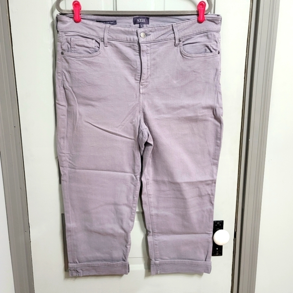 NYDJ Plus Marilyn Rolled Hem Straight Ankle Jeans in Seneca size 16